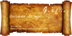 Goldner Ámos névjegykártya
